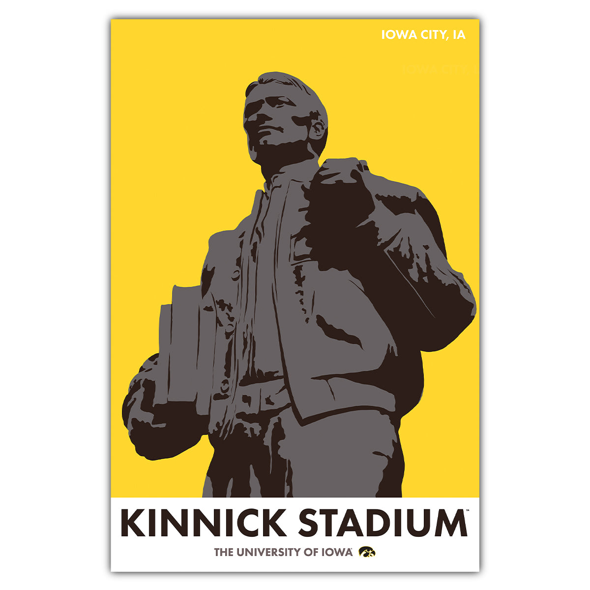 University of Iowa Kinnick Stadium Statue Postcard