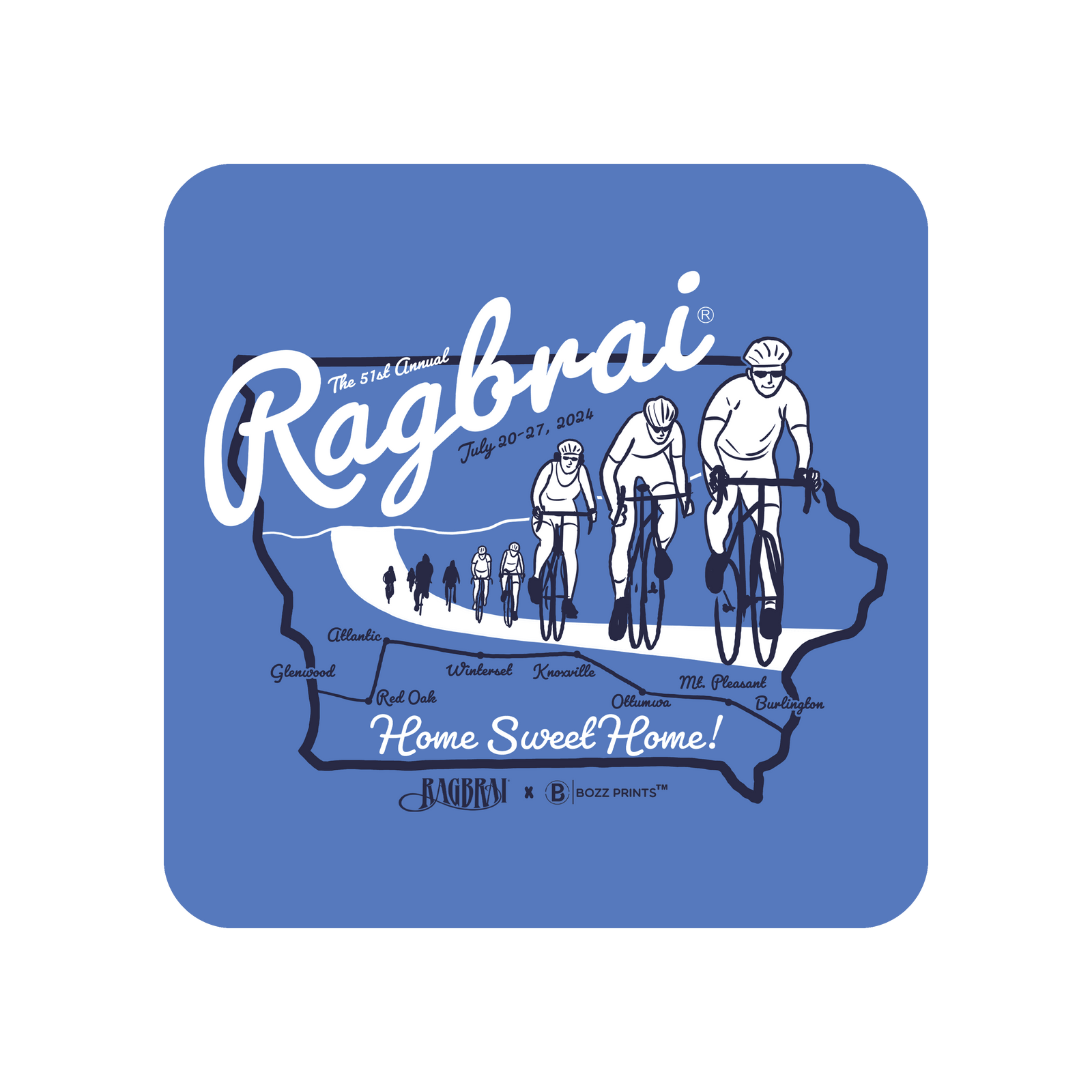 Home Sweet Home RAGBRAI LI Sticker