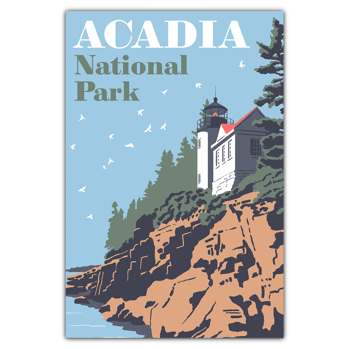 Acadia National Park Bass Harbor Lighthouse Postcard