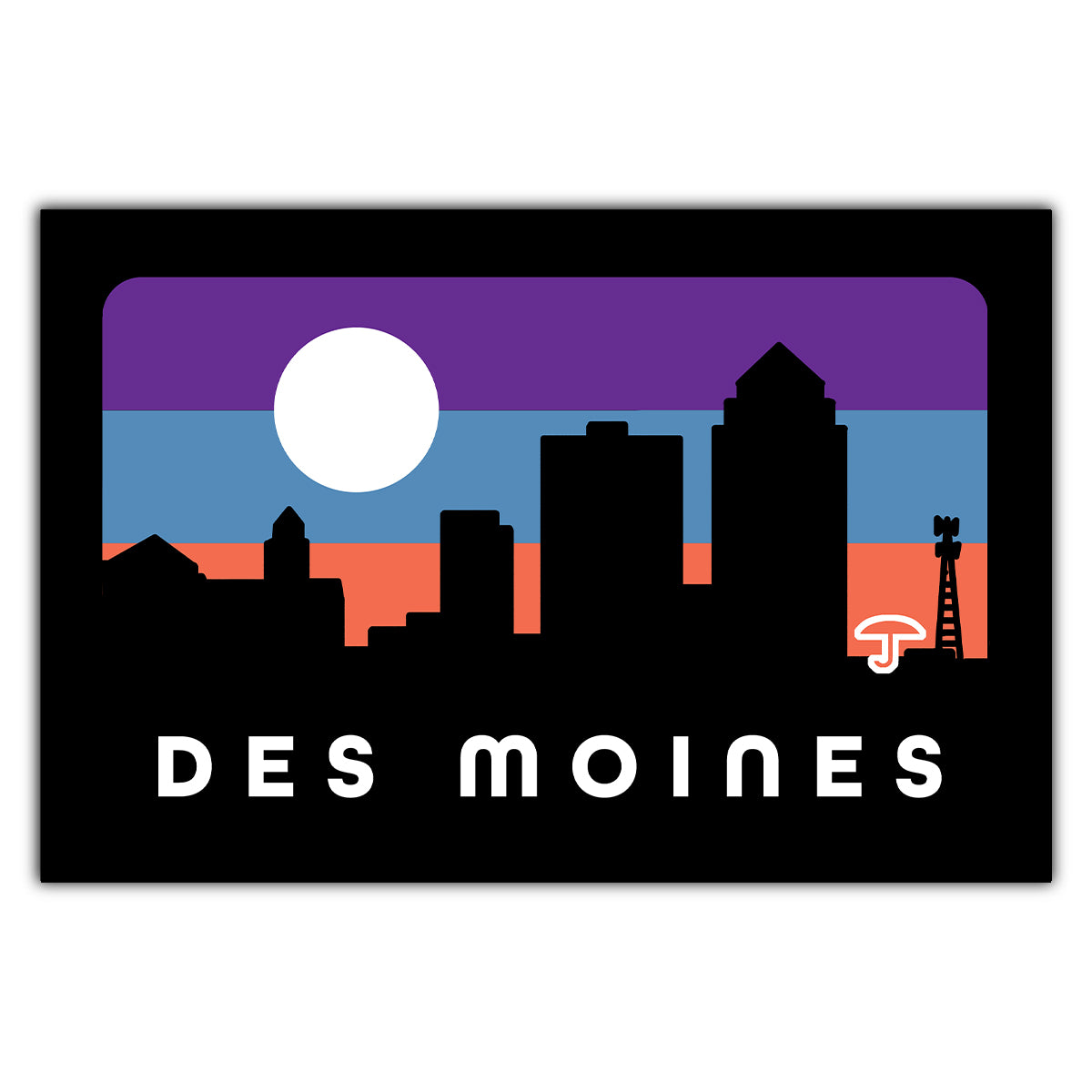 Des Moines Night Postcard