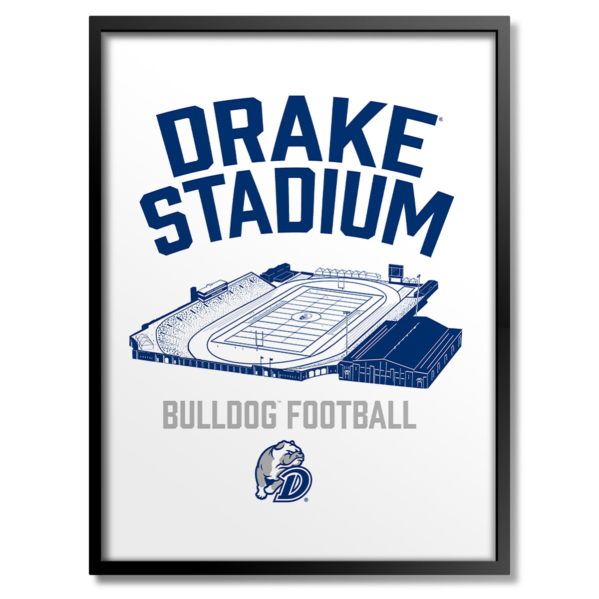 Drake Stadium Bulldog Football Print