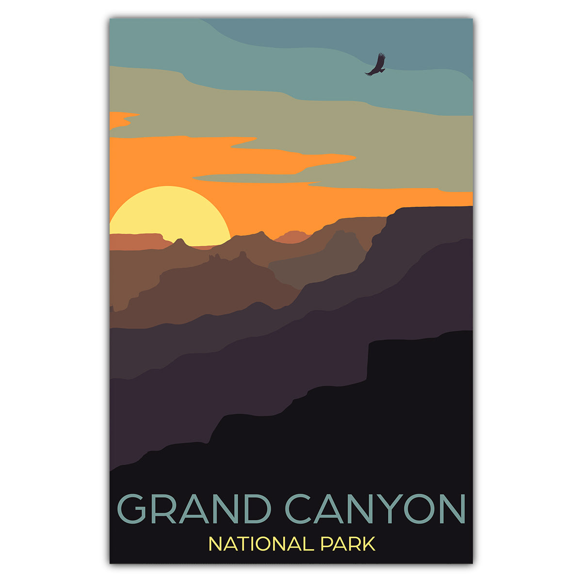 Grand Canyon National Park Desert View Sunset Postcard