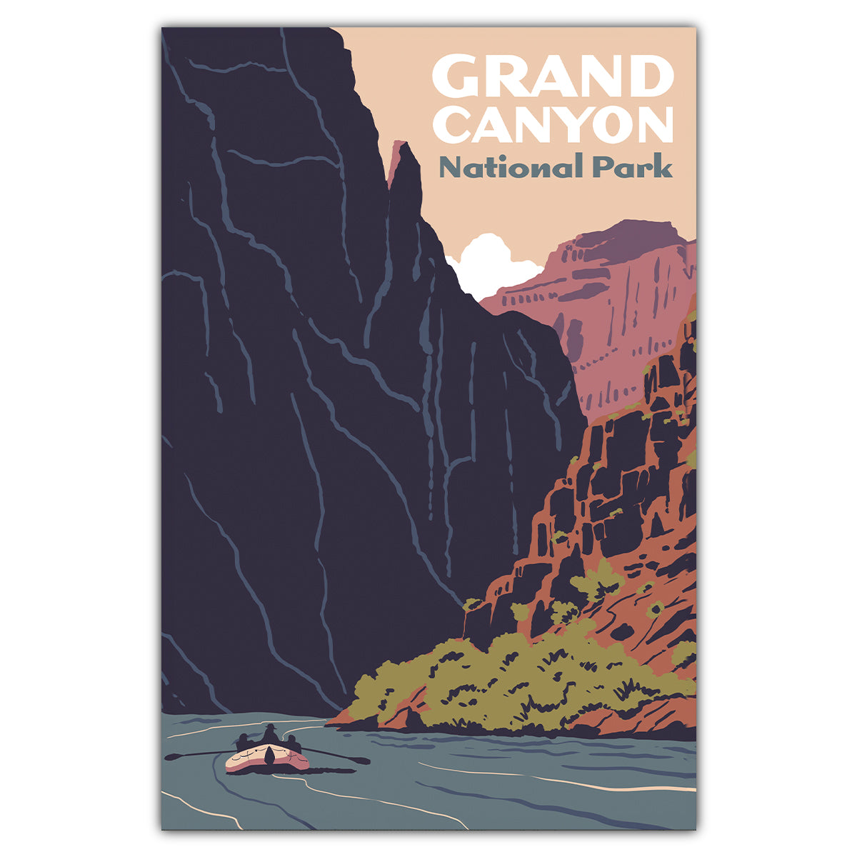 Grand Canyon National Park River Rafting Postcard