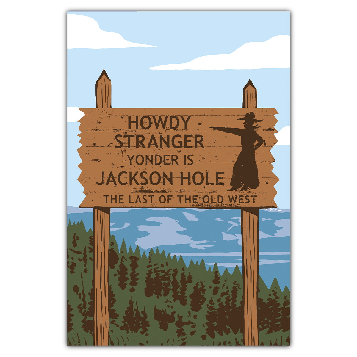 Jackson Hole Howdy Sign Postcard