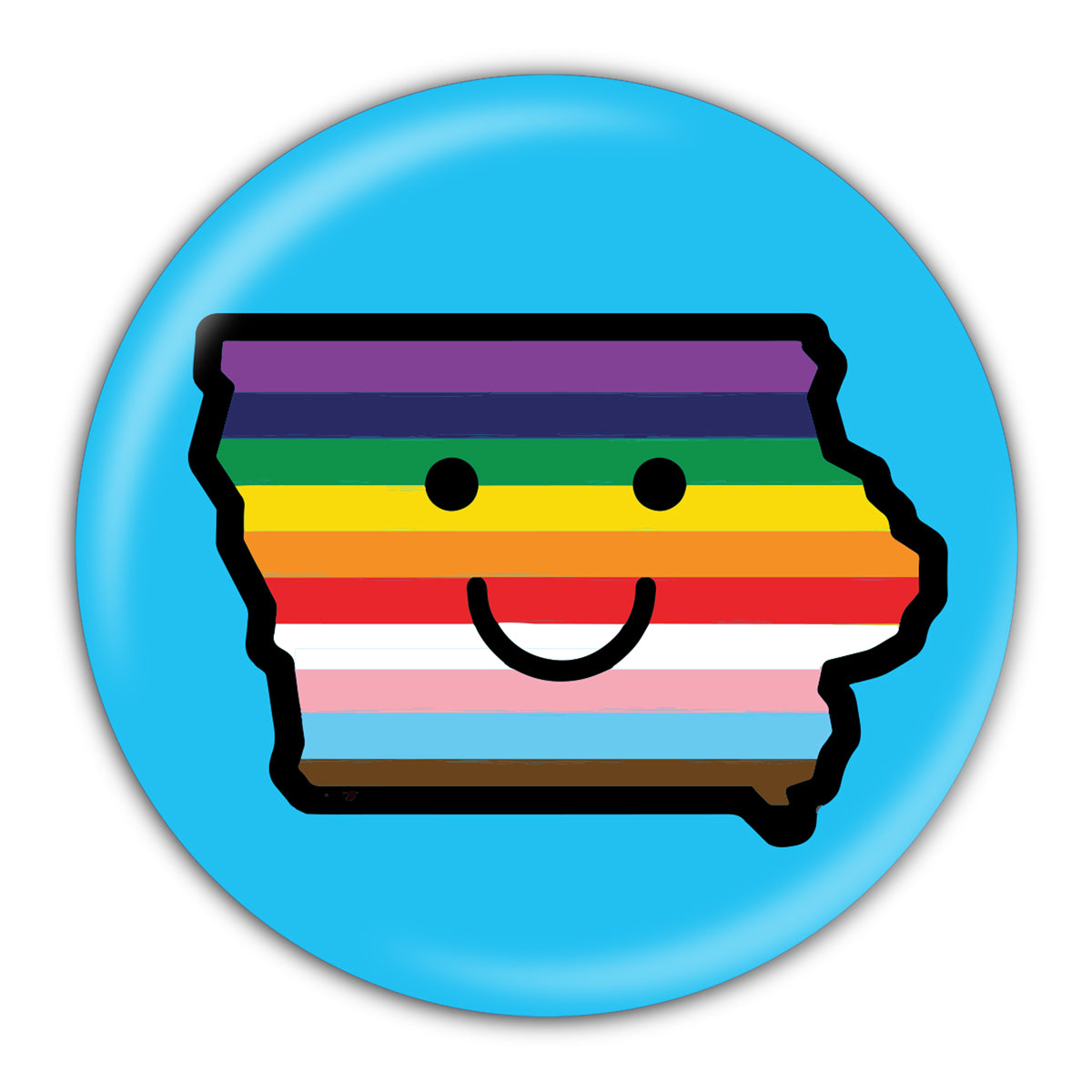 Smiley Face Iowa Pride Round Coaster