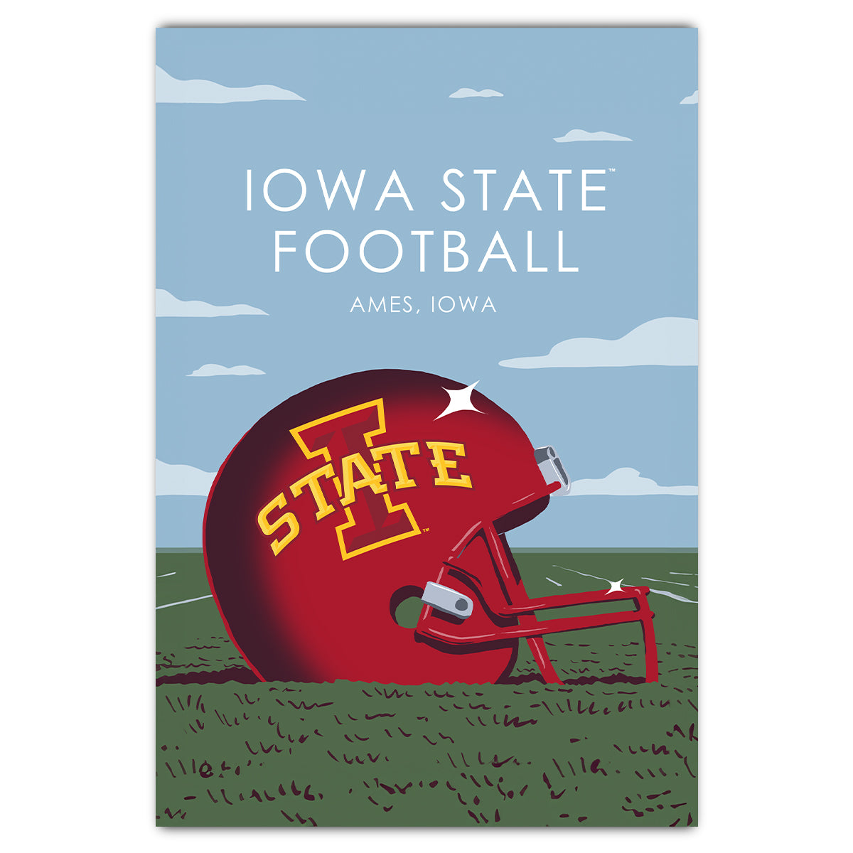 Iowa State University Football Helmet Postcard