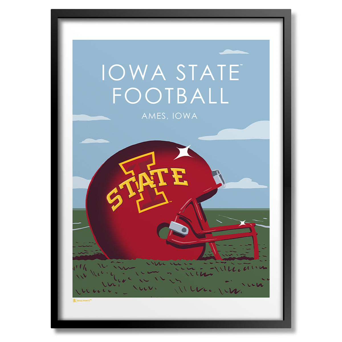 Iowa State University Football Helmet Print