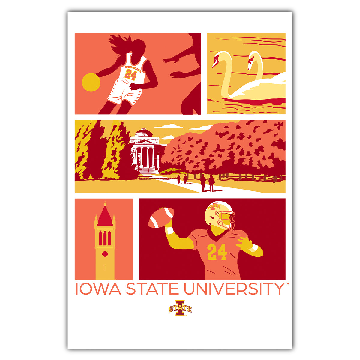 Iowa State University Icons Postcard