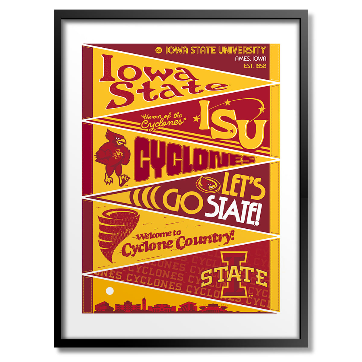 Iowa State University Pennants Print