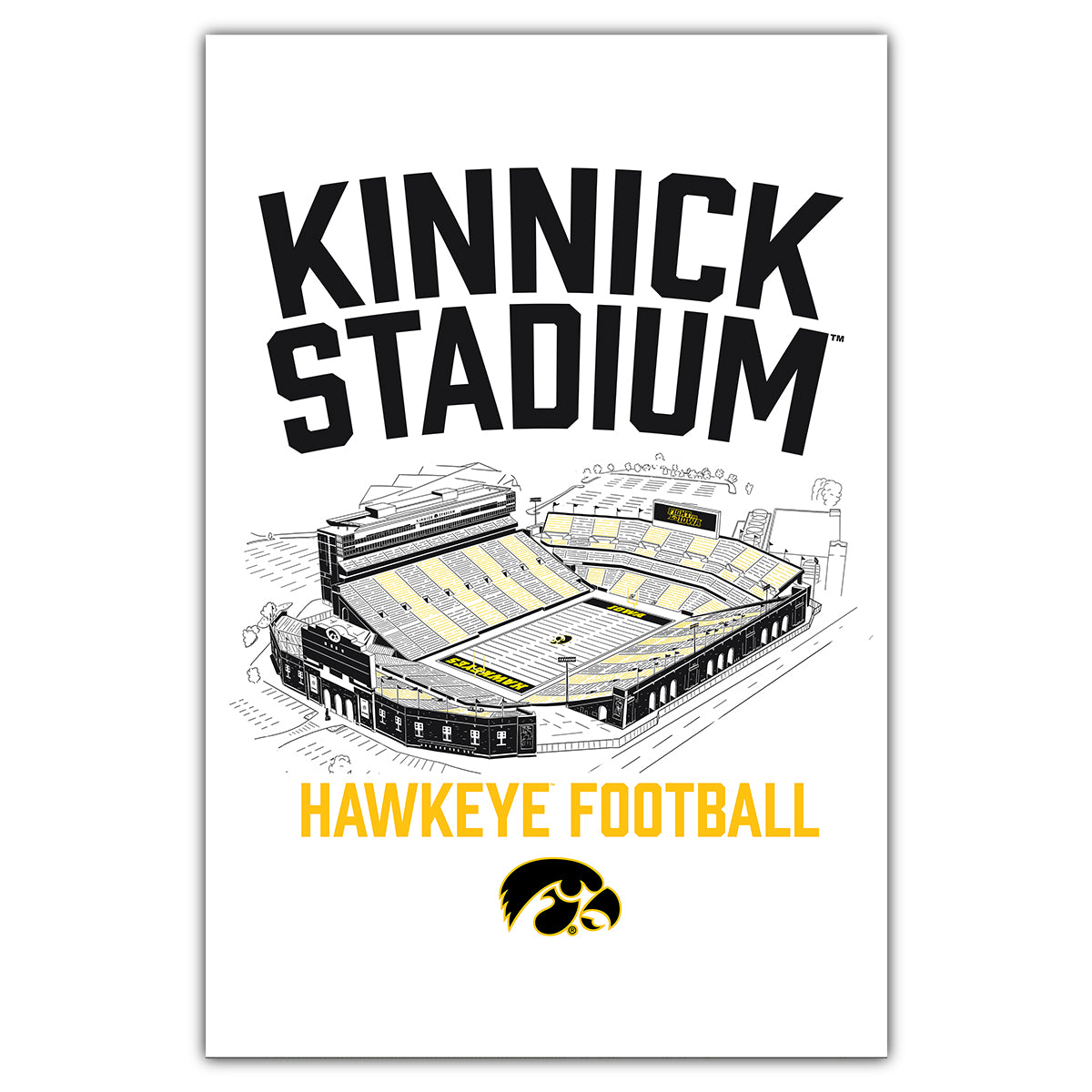 University of Iowa Kinnick Stadium Postcard