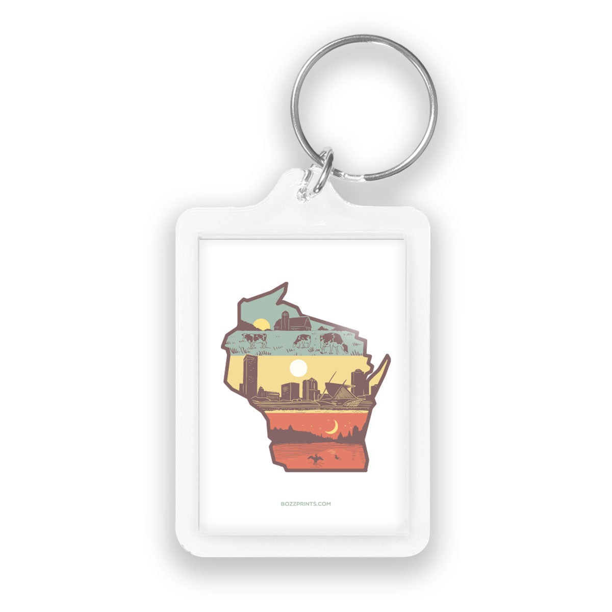 Layers of Wisconsin Keychain