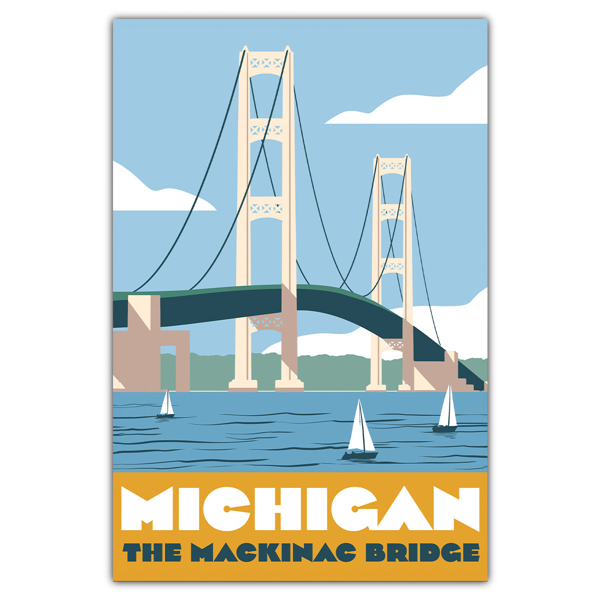 Mackinac Bridge Michigan Postcard