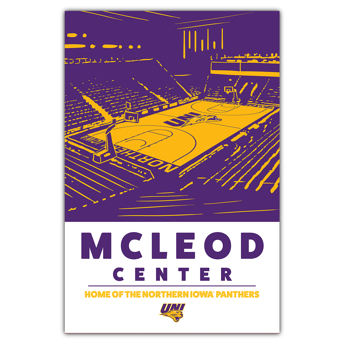 University of Northern Iowa McLeod Center Postcard