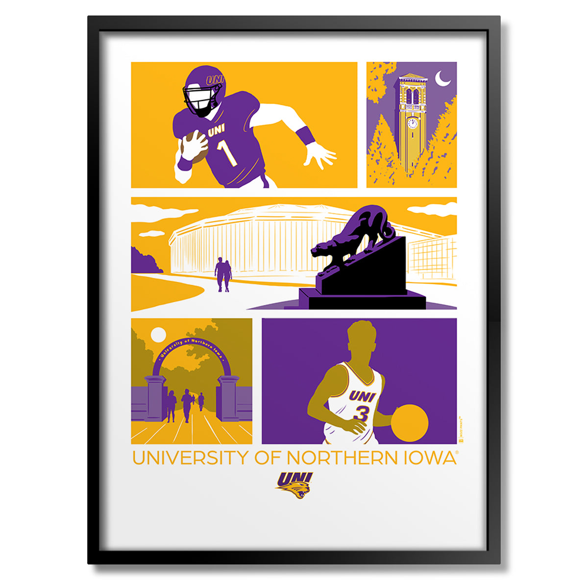 University of Northern Iowa Icons Print