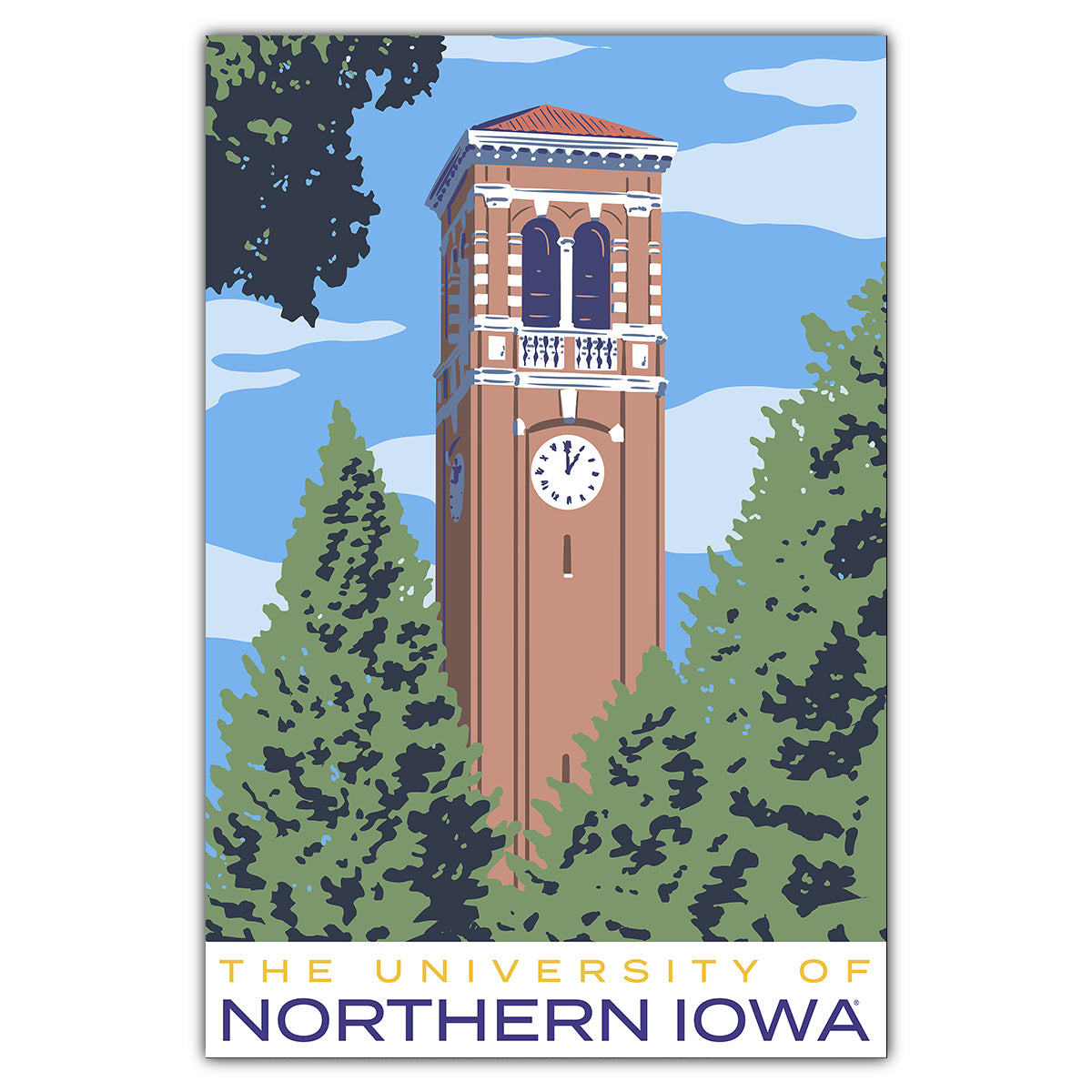 University of Northern Iowa Campanile Postcard