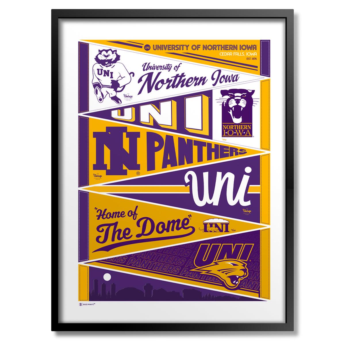 University of Northern Iowa Pennants Print