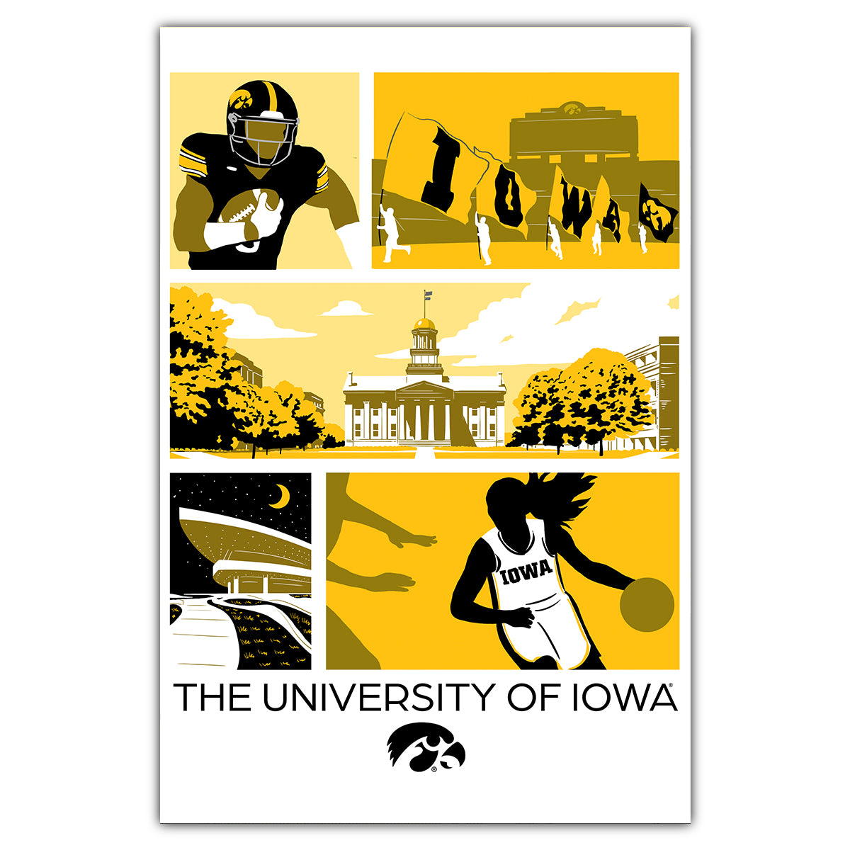 University of Iowa Icons Postcard