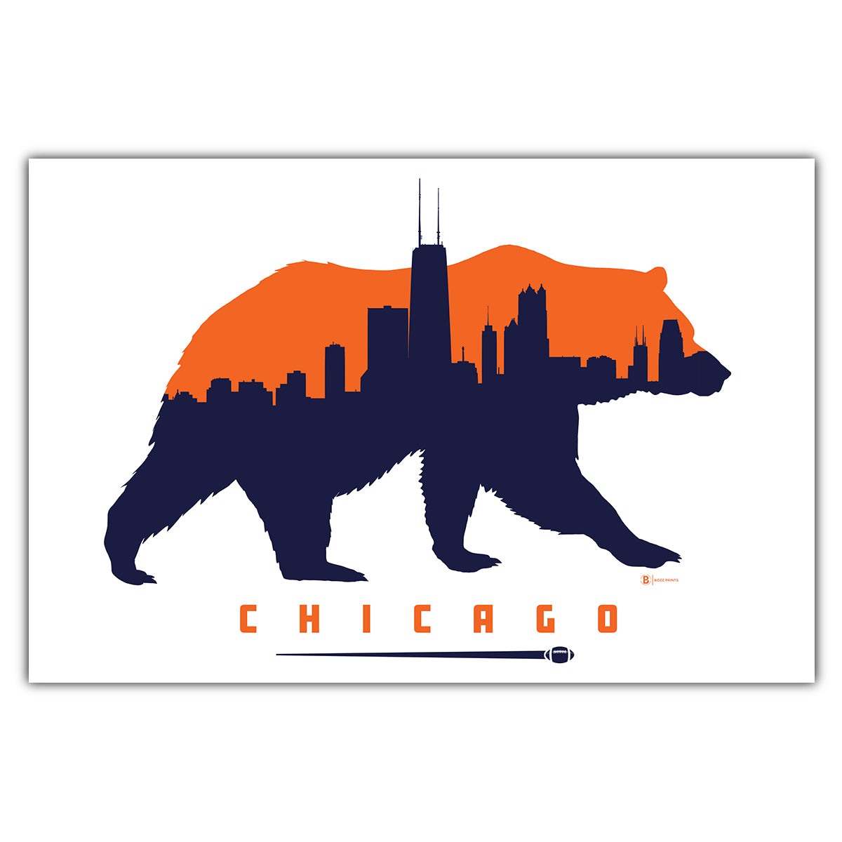 Chicago Football Postcard - Bozz Prints