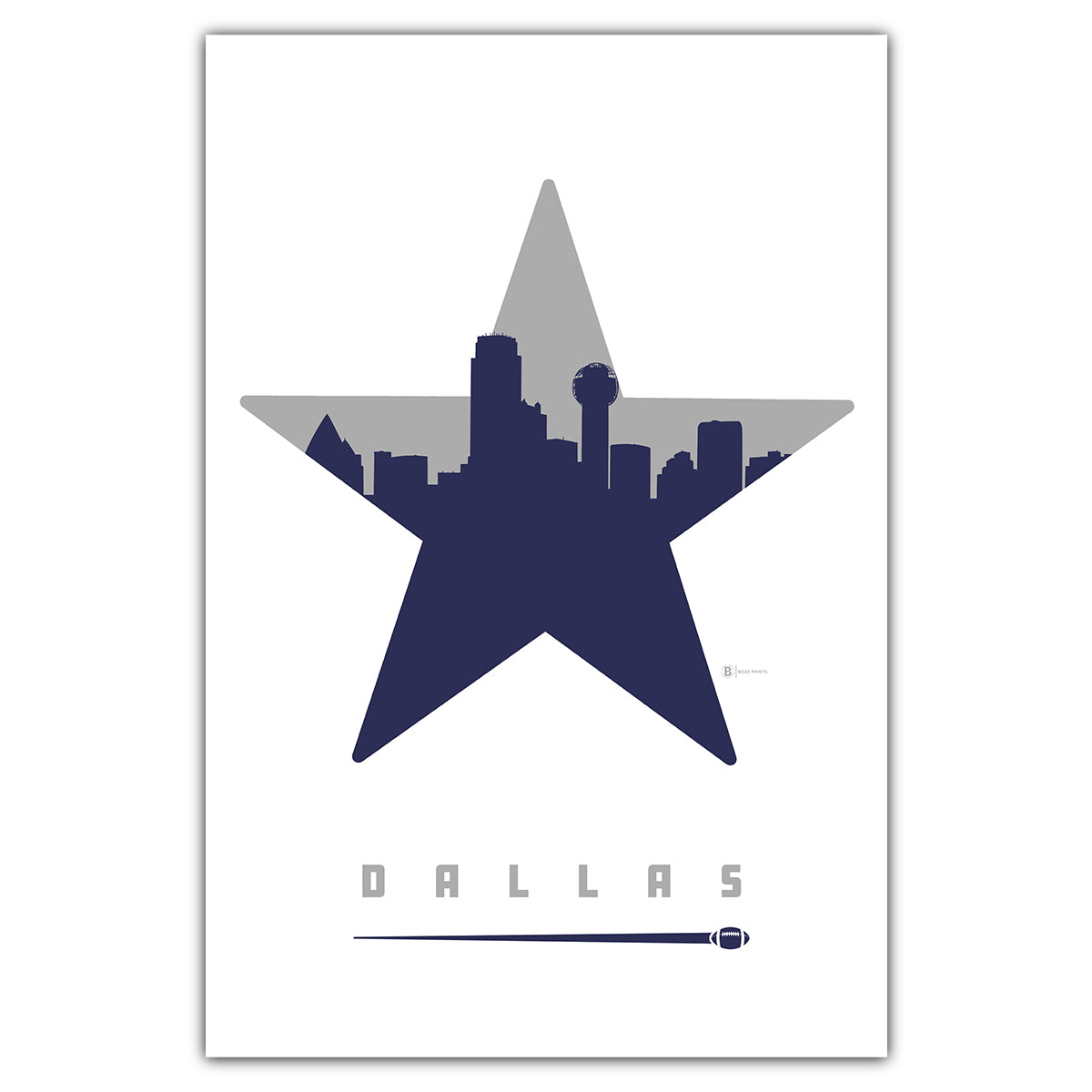 Dallas Football Postcard - Bozz Prints