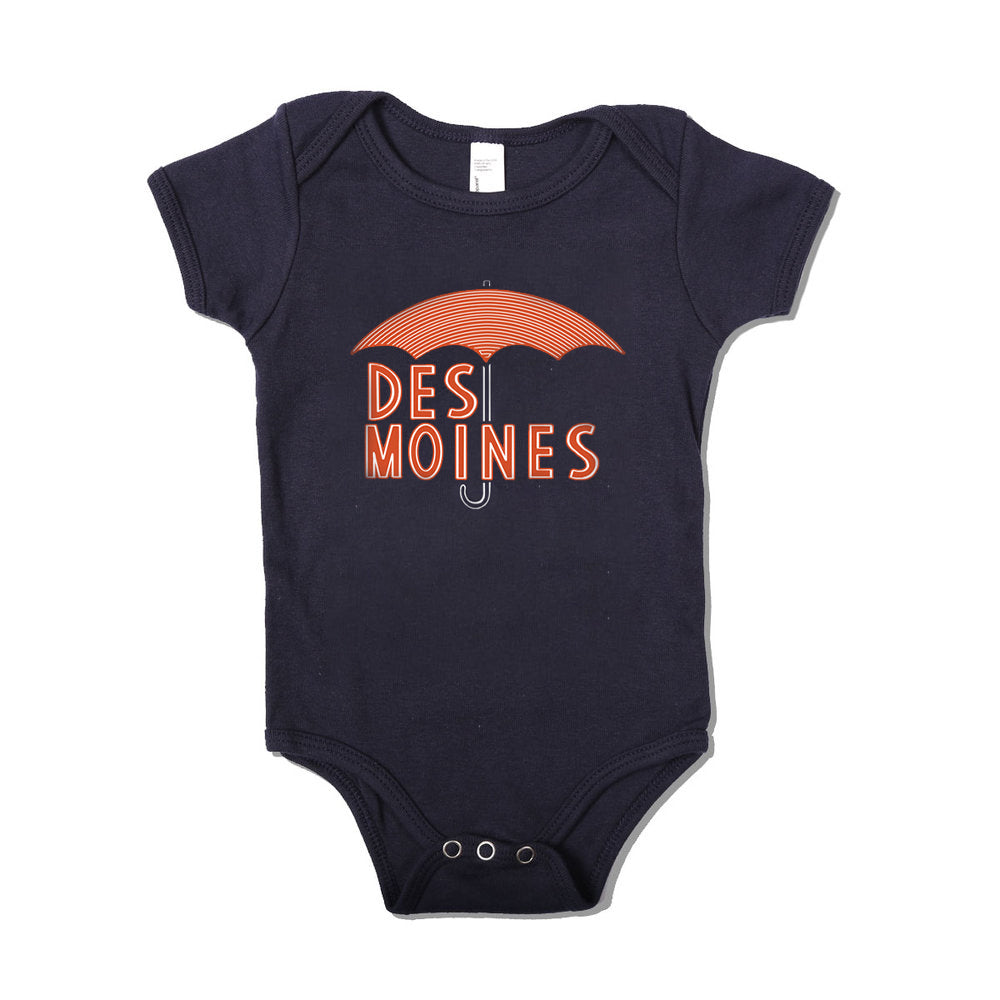 Des Moines Umbrella Navy Onesie - Bozz Prints