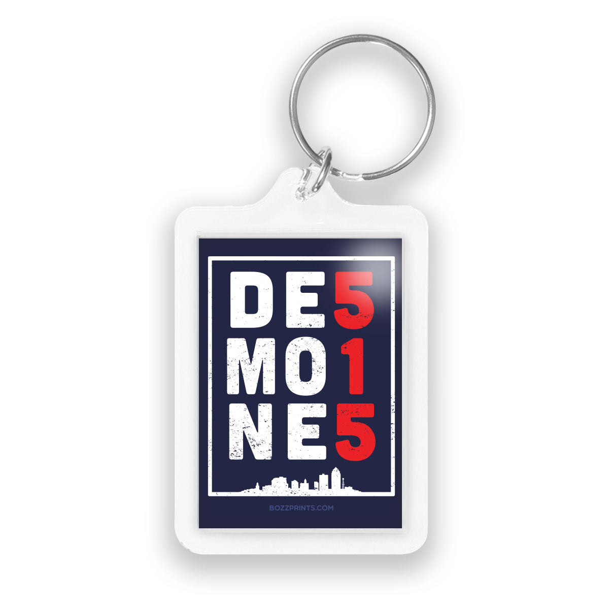 Des Moines 515 Keychain - Bozz Prints