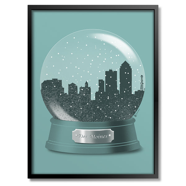 Des Moines Snow Globe Print