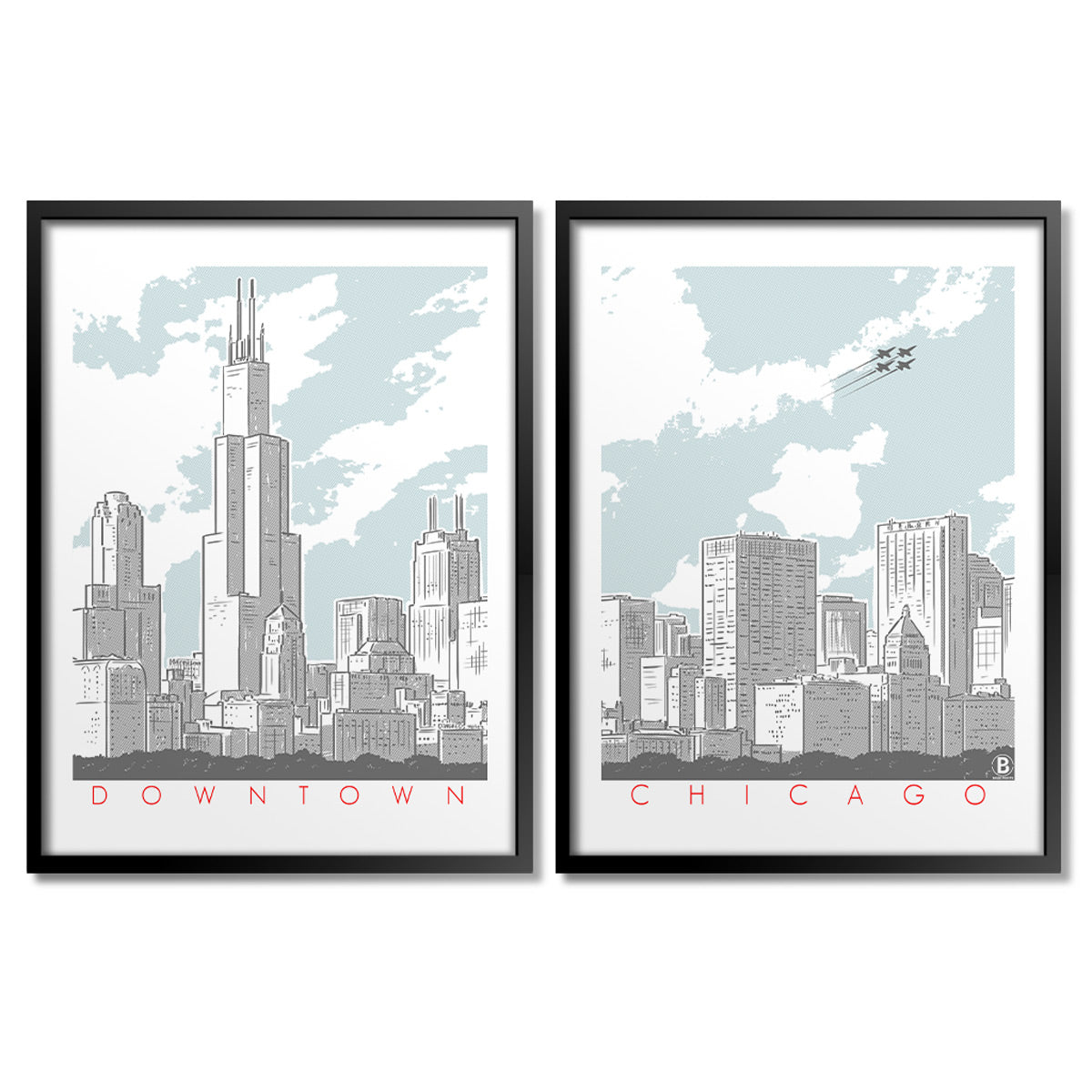 Downtown Chicago Print Set - Bozz Prints