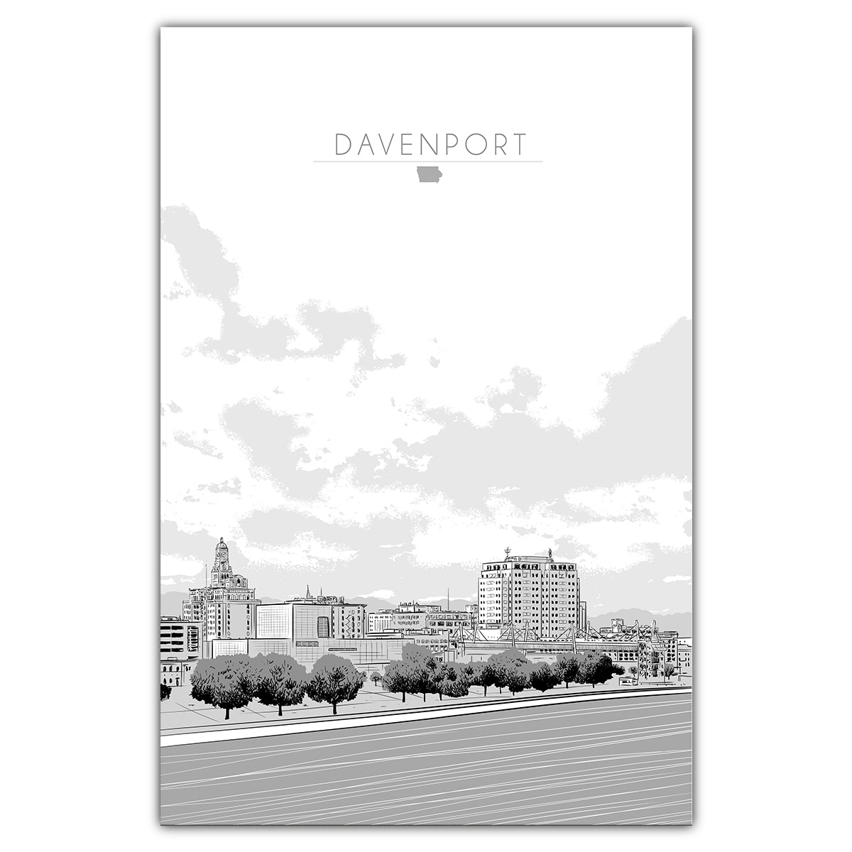 Downtown Davenport Postcard - Bozz Prints