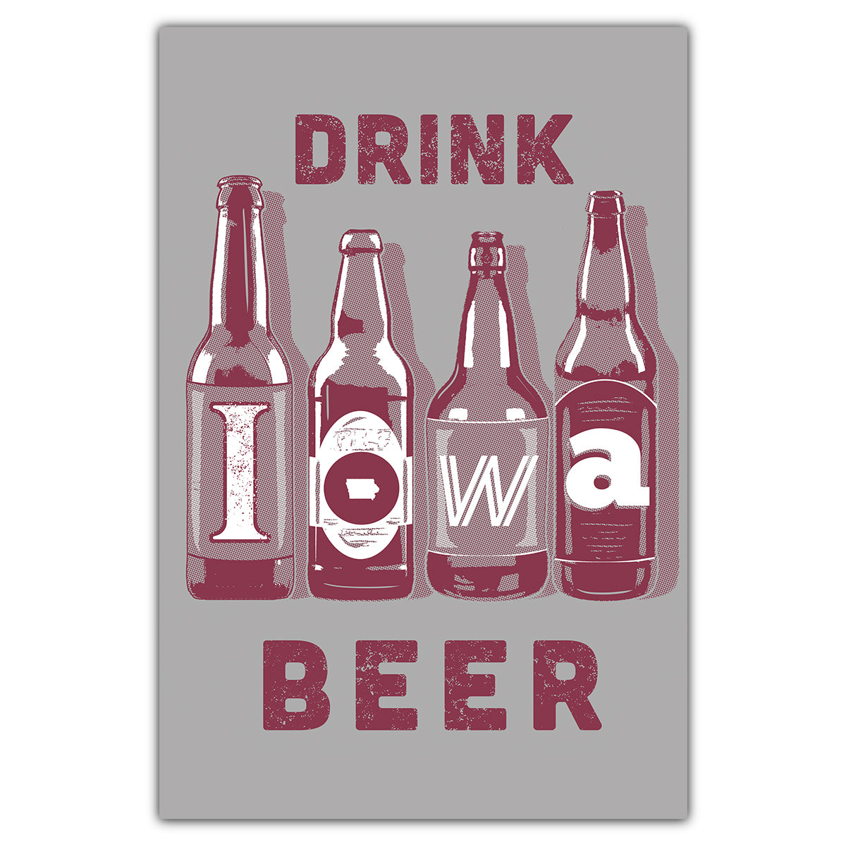 Drink Iowa Beer Postcard - Bozz Prints