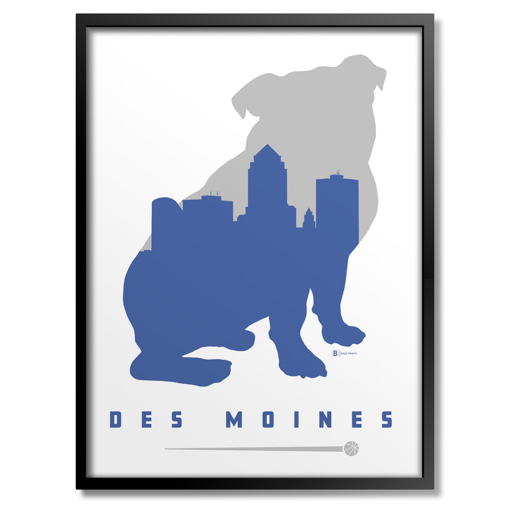 Des Moines Bulldog Skyline Print - Bozz Prints