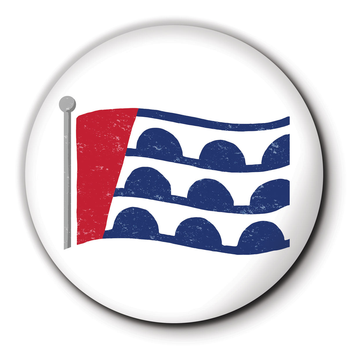 Des Moines Flag Round Coaster - Bozz Prints