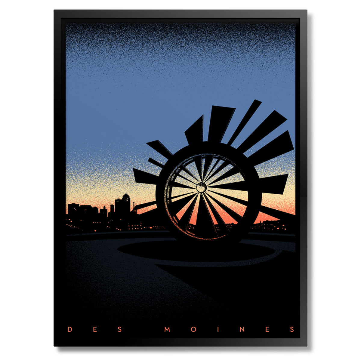 Des Moines Shattering Skyline Print - Bozz Prints