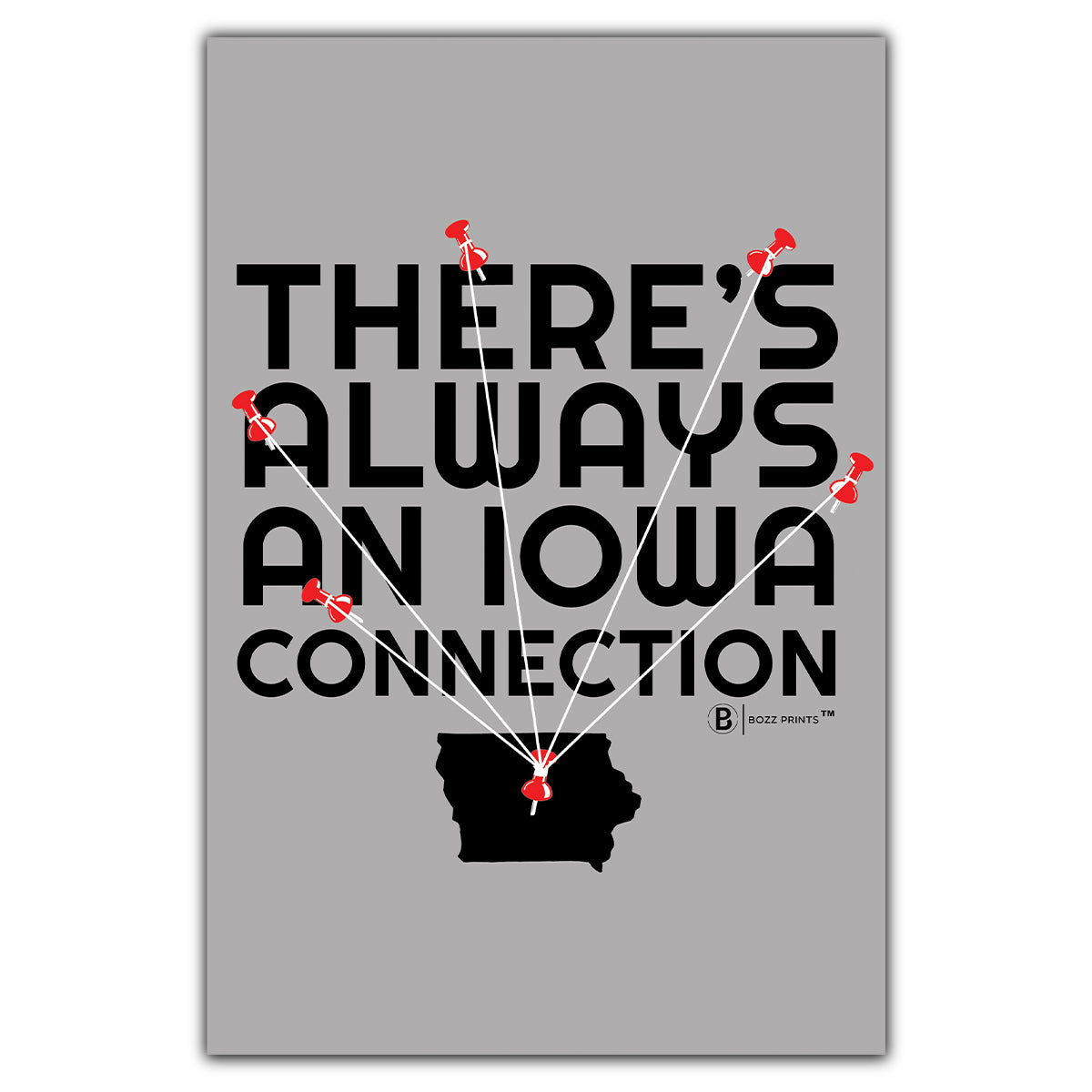 There's Always an Iowa Connection Postcard - Bozz Prints