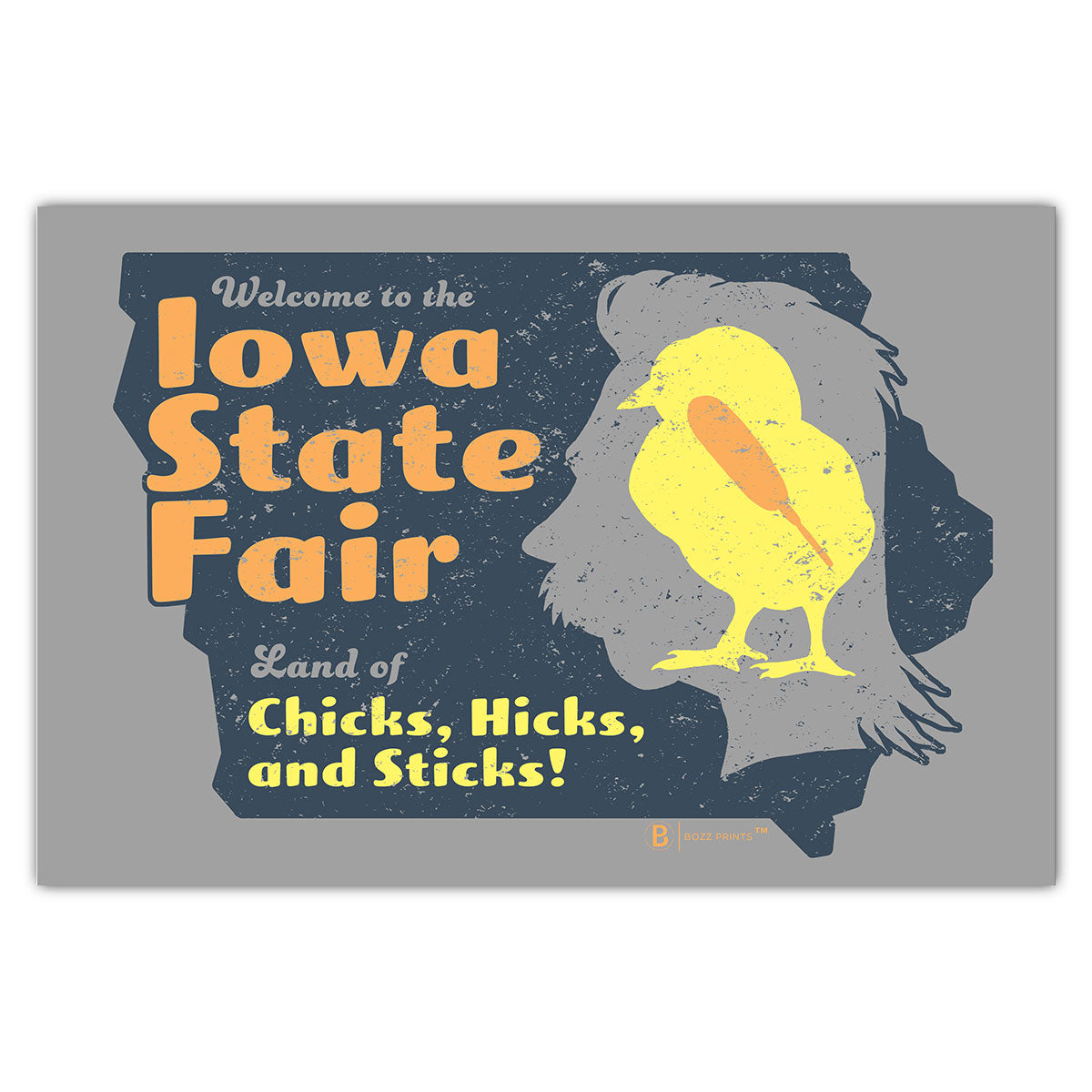 Iowa State Fair Chicks Hicks and Sticks Postcard - Bozz Prints