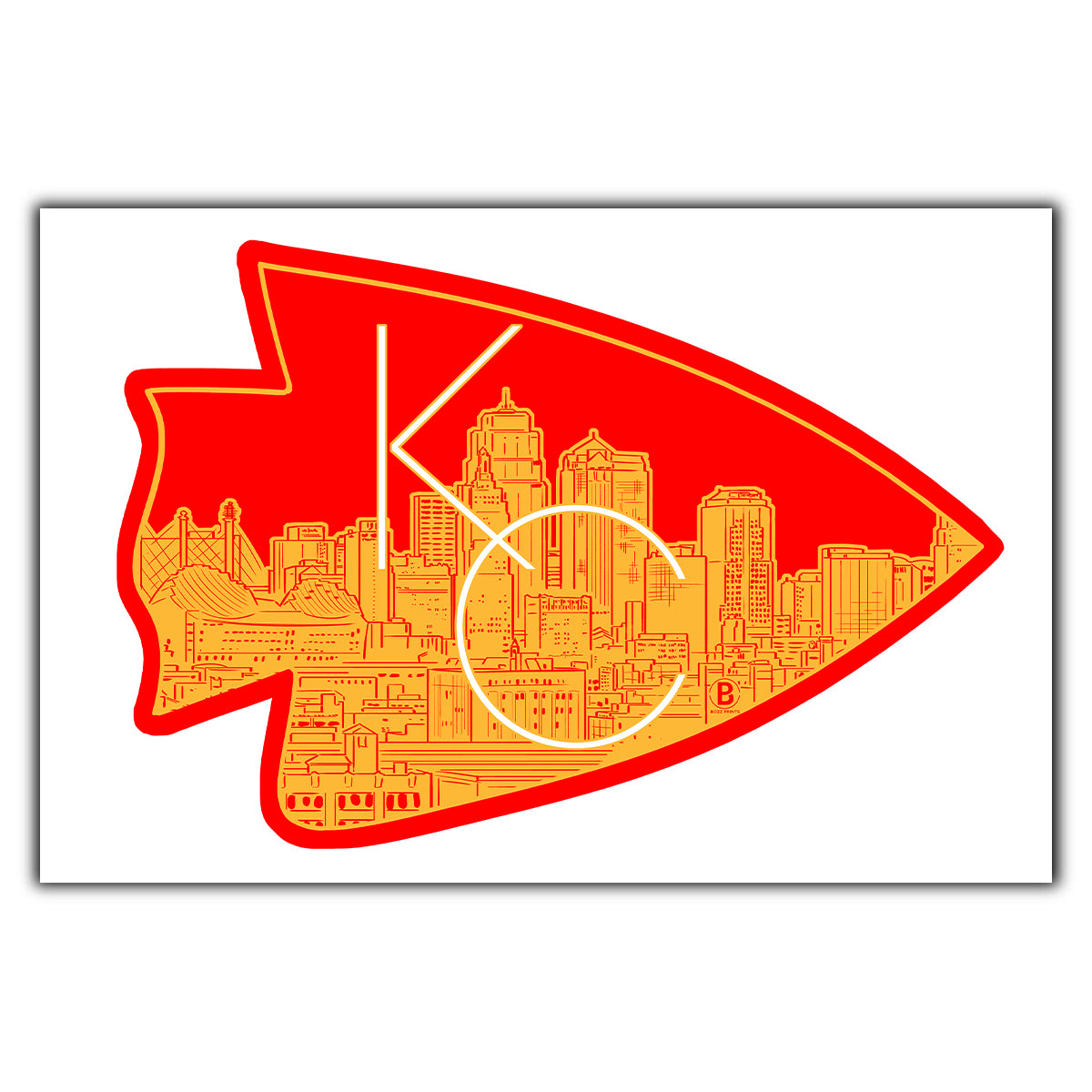 Kansas City Arrowhead Postcard - Bozz Prints