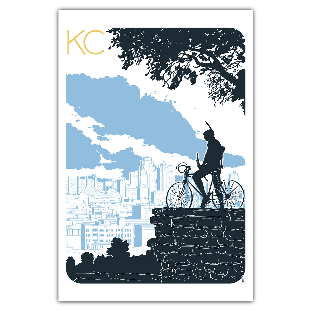 Kansas City Bike Scout Postcard - Bozz Prints