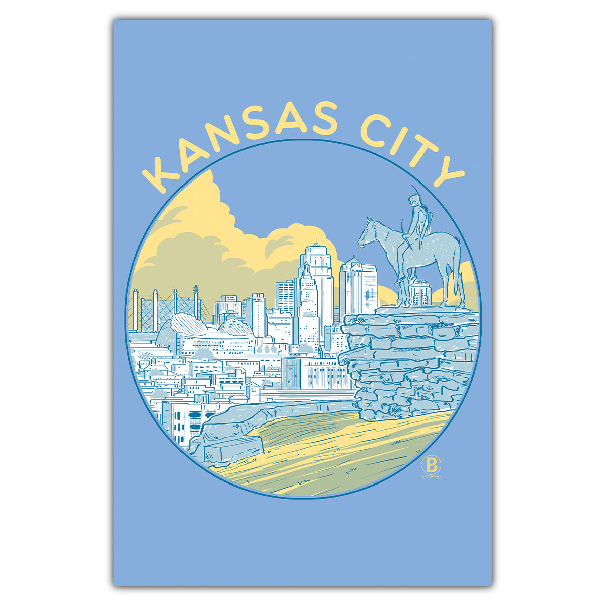 Kansas City Circle Postcard - Bozz Prints