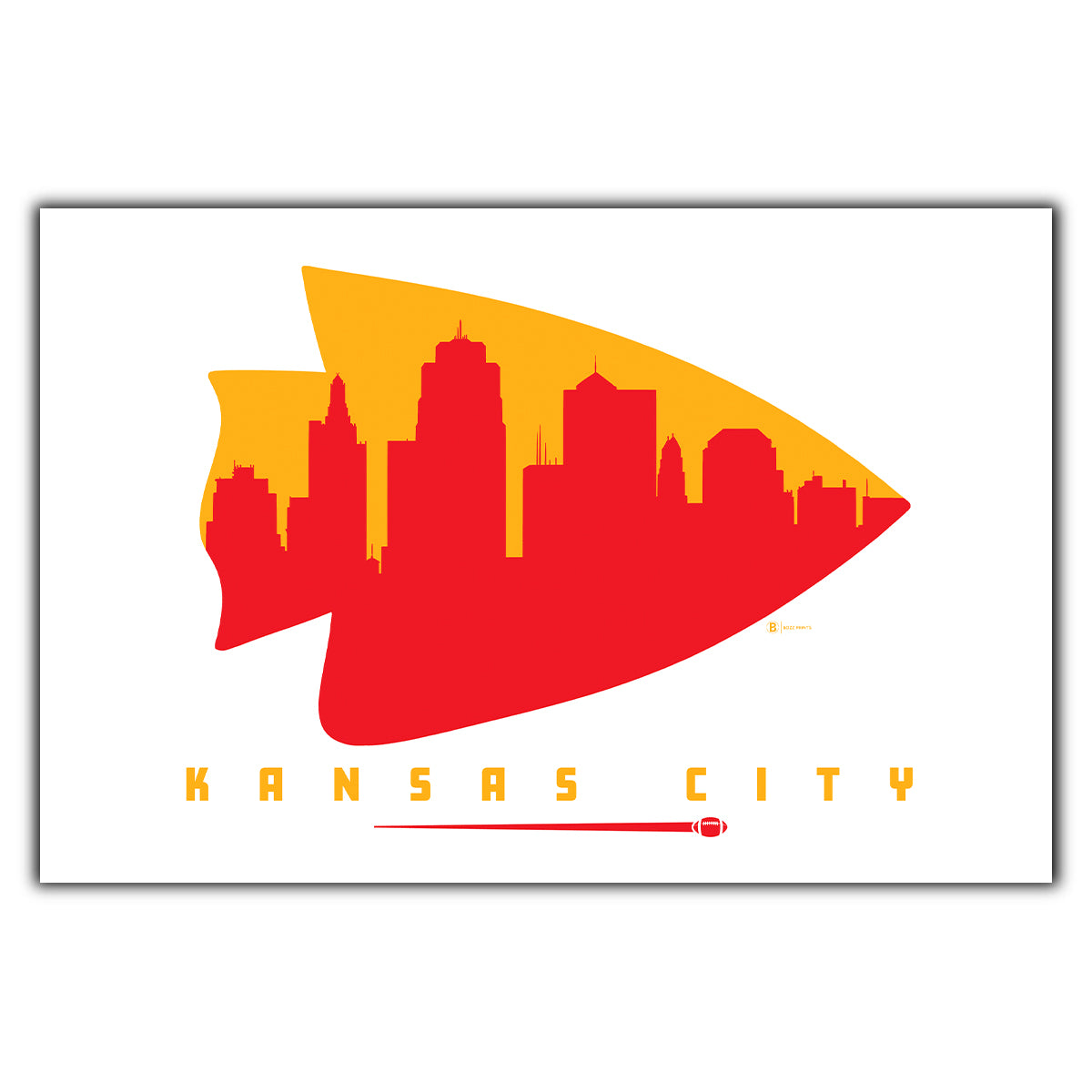 Kansas City Football Postcard - Bozz Prints