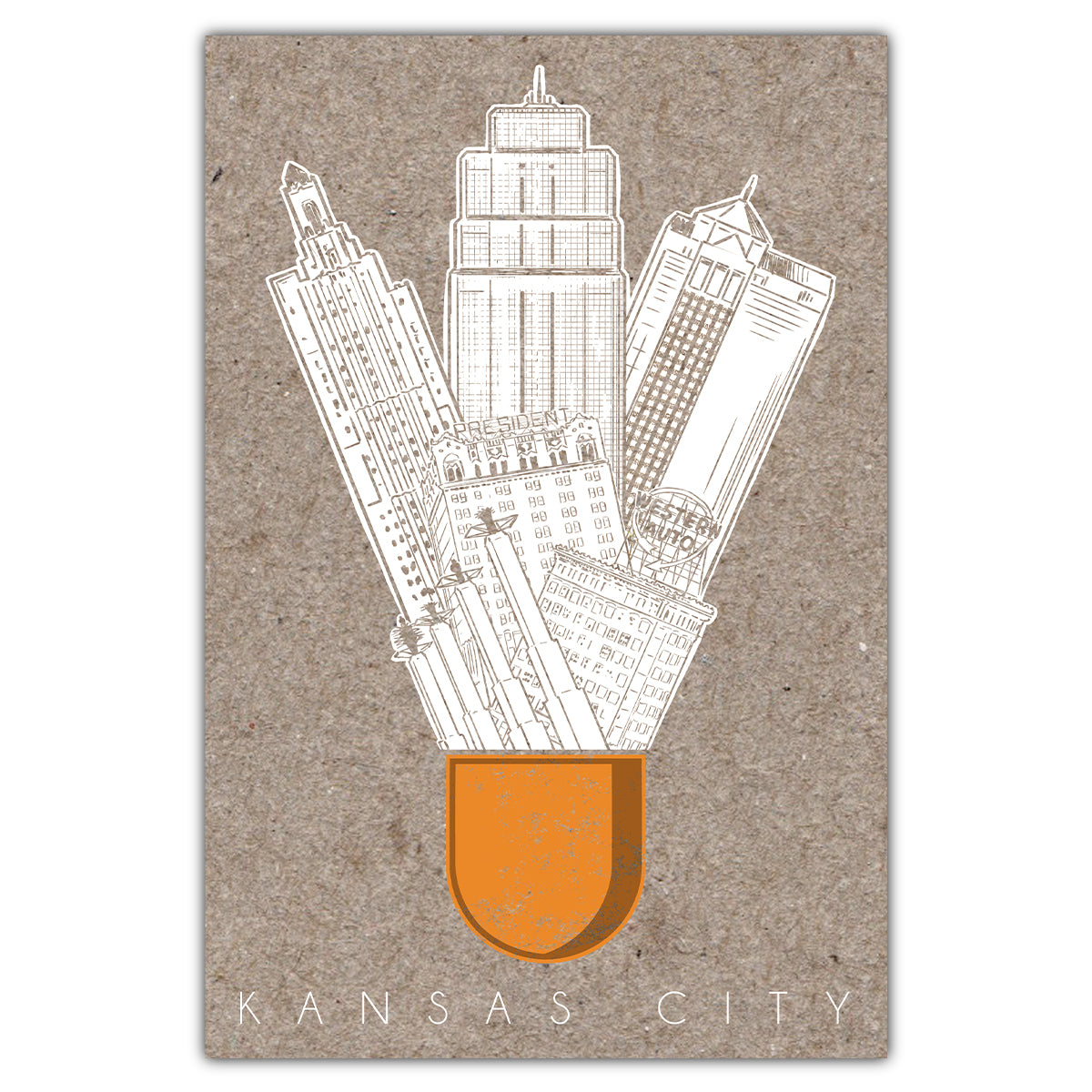 Kansas City Icons Postcard - Bozz Prints