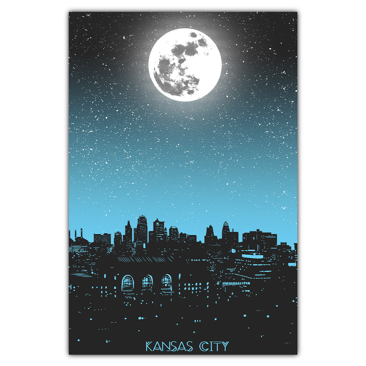 Kansas City Moon Postcard - Bozz Prints