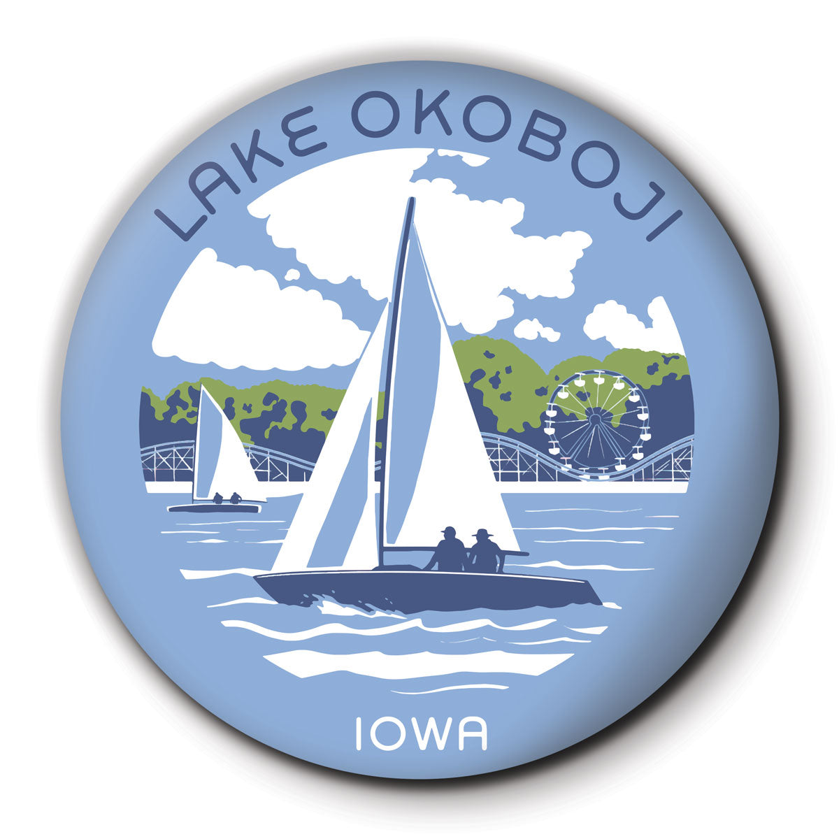 Lake Okoboji Round Coaster - Bozz Prints