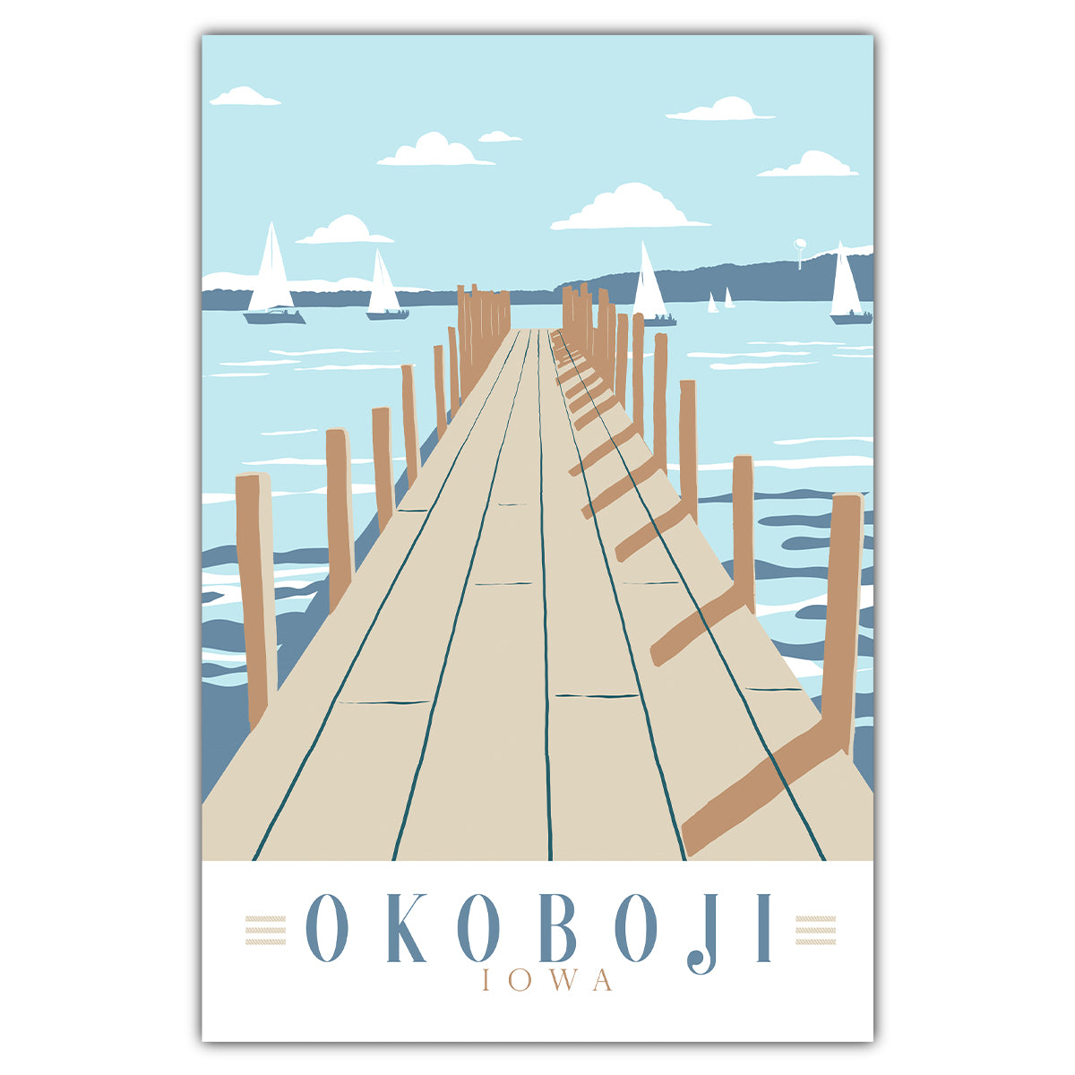 Lake Okoboji Dock Postcard - Bozz Prints