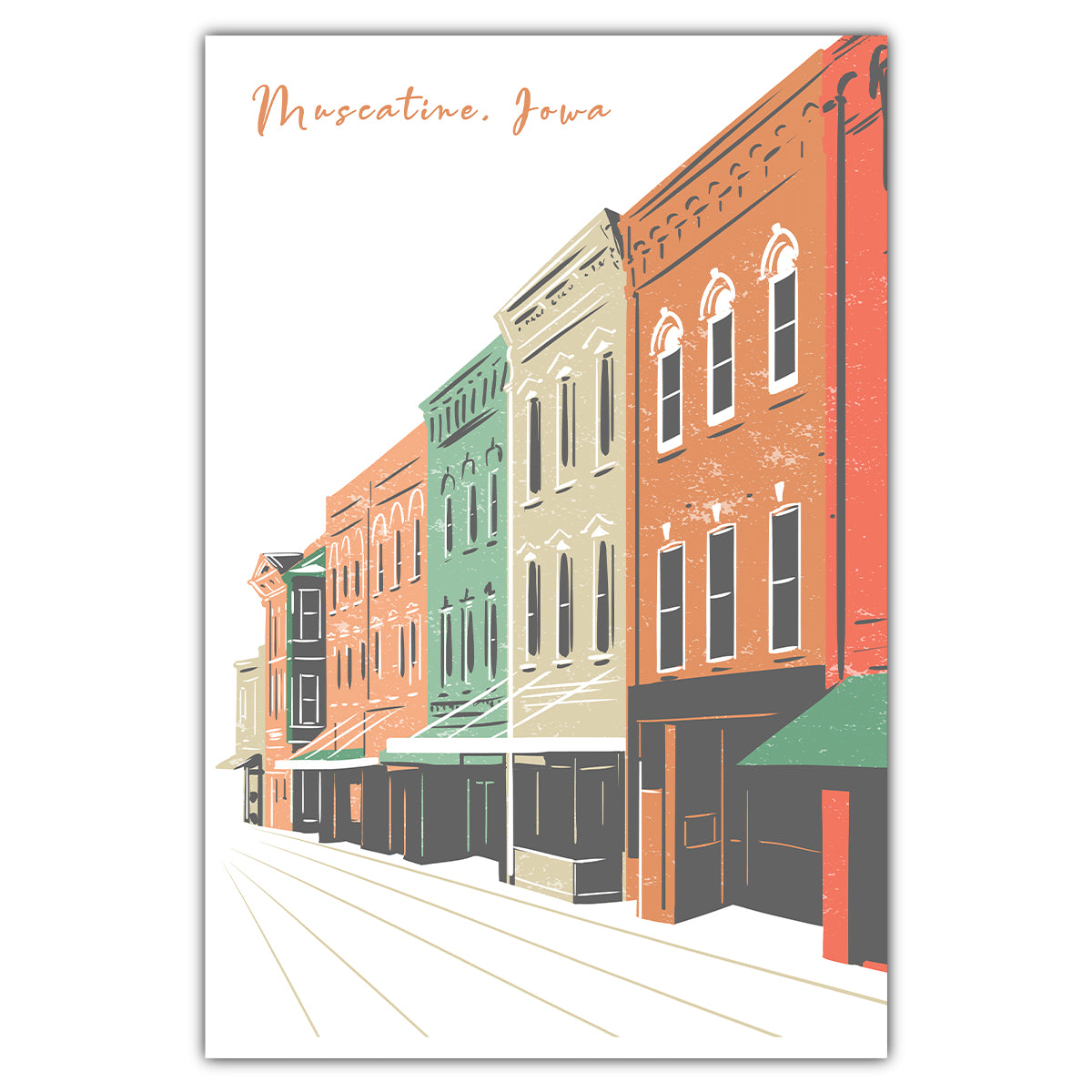 Downtown Muscatine Postcard - Bozz Prints