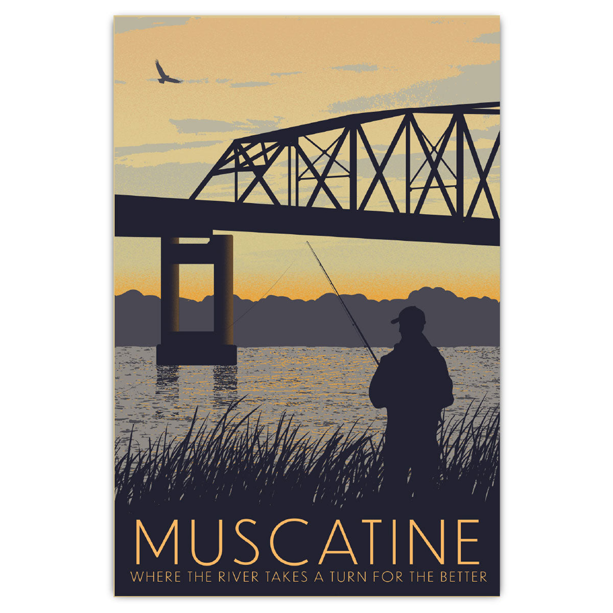 Muscatine River Postcard - Bozz Prints