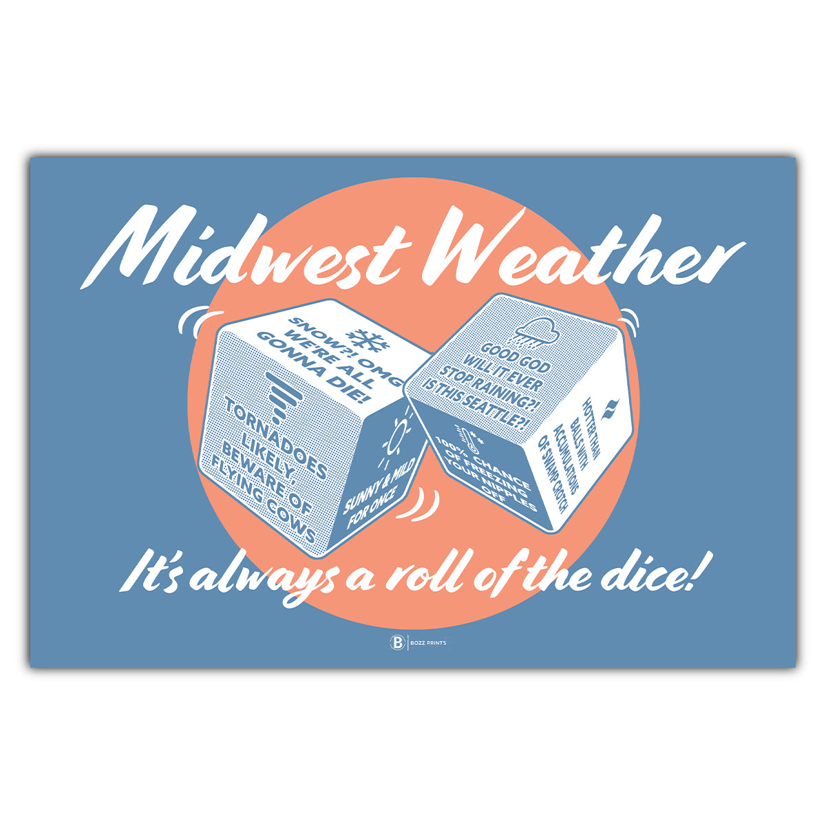 Midwest Weather Postcard - Bozz Prints