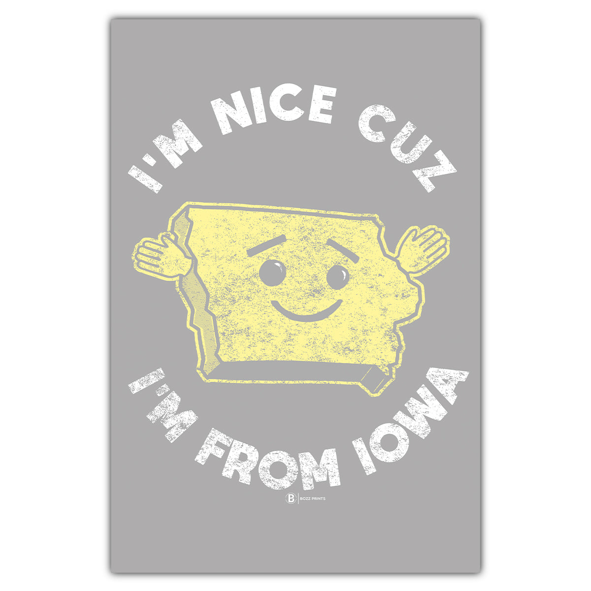 I'm Nice Cuz I'm From Iowa Postcard - Bozz Prints